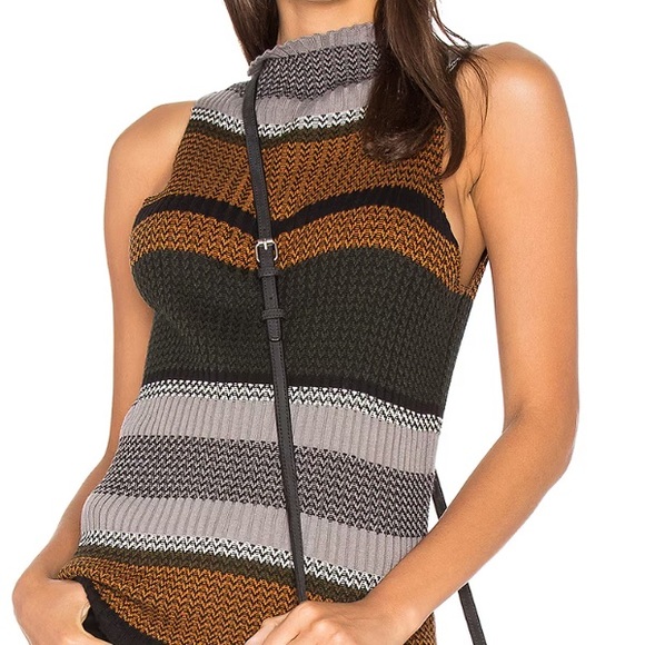 Sancturary Vivienne Turtleneck Knit Striped Sweater Tank Top - Picture 1 of 7
